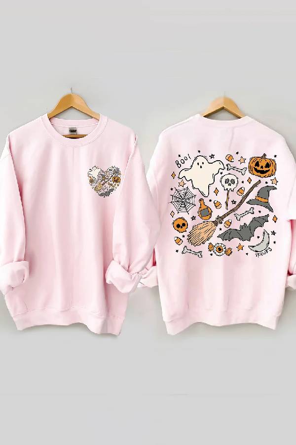 Ghost Outline Spooky Season Sweatshirt