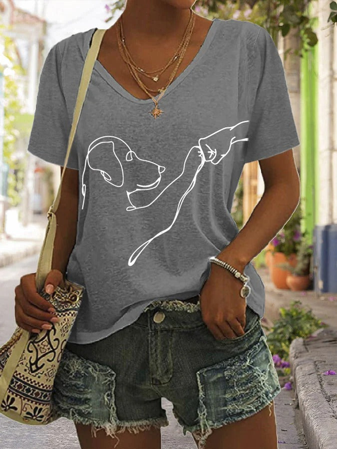 T-shirt à manches courtes imprimé « High Five » pour chien