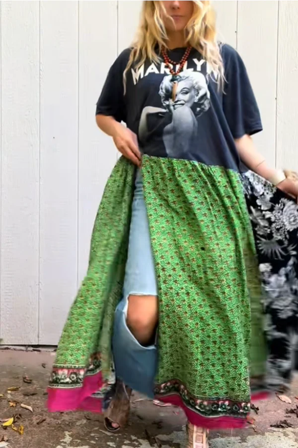 Marilyn Monroe Band Double Split Maxi Tee