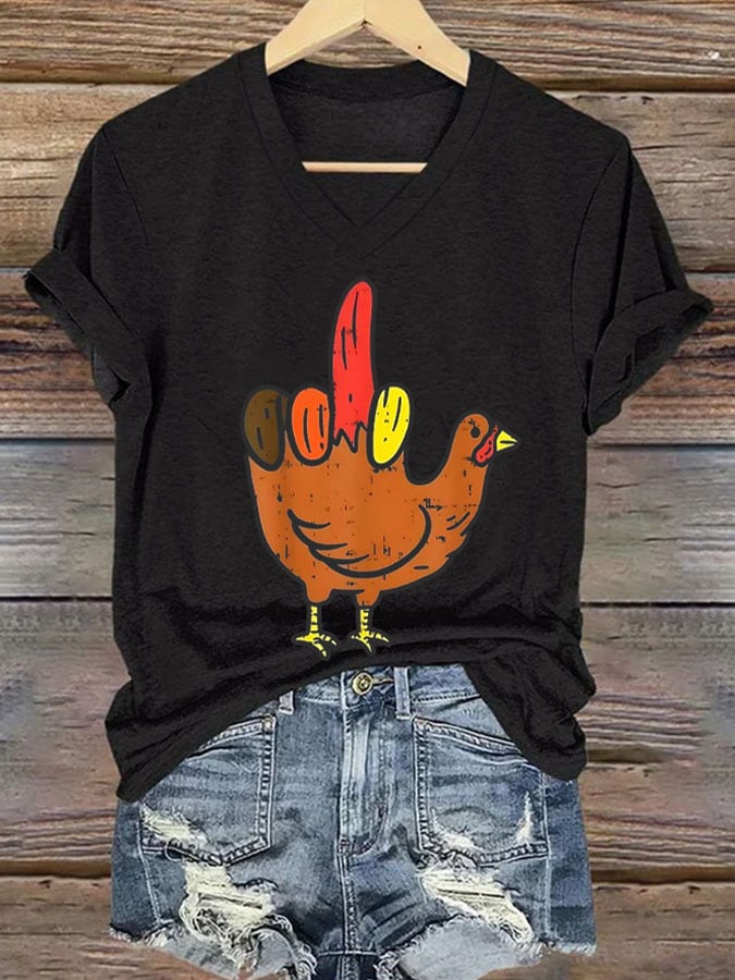 Women'S Animal Chicken Print T-Shirt
