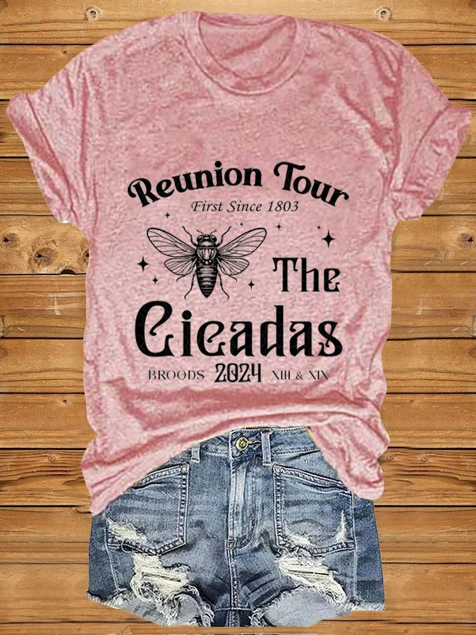 Women's The Cicadas Reunion Tour Print V Neck T-shirt
