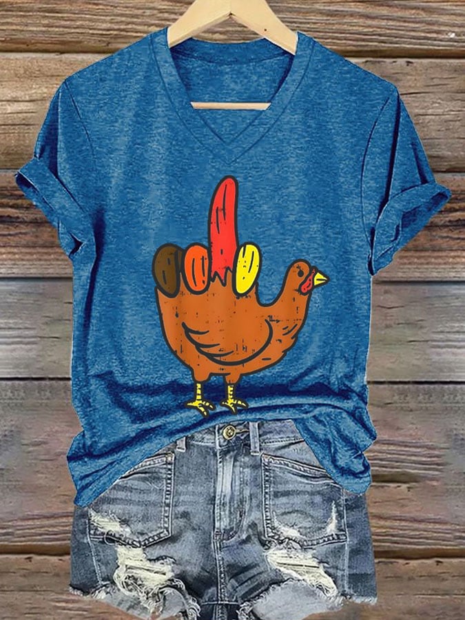 Women'S Animal Chicken Print T-Shirt