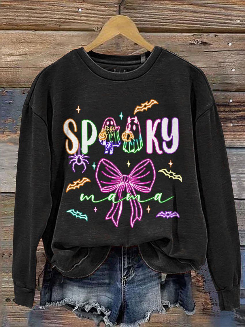 Coquette Halloween Neon Cute Ghost Casual Print Sweatshirt Regular price