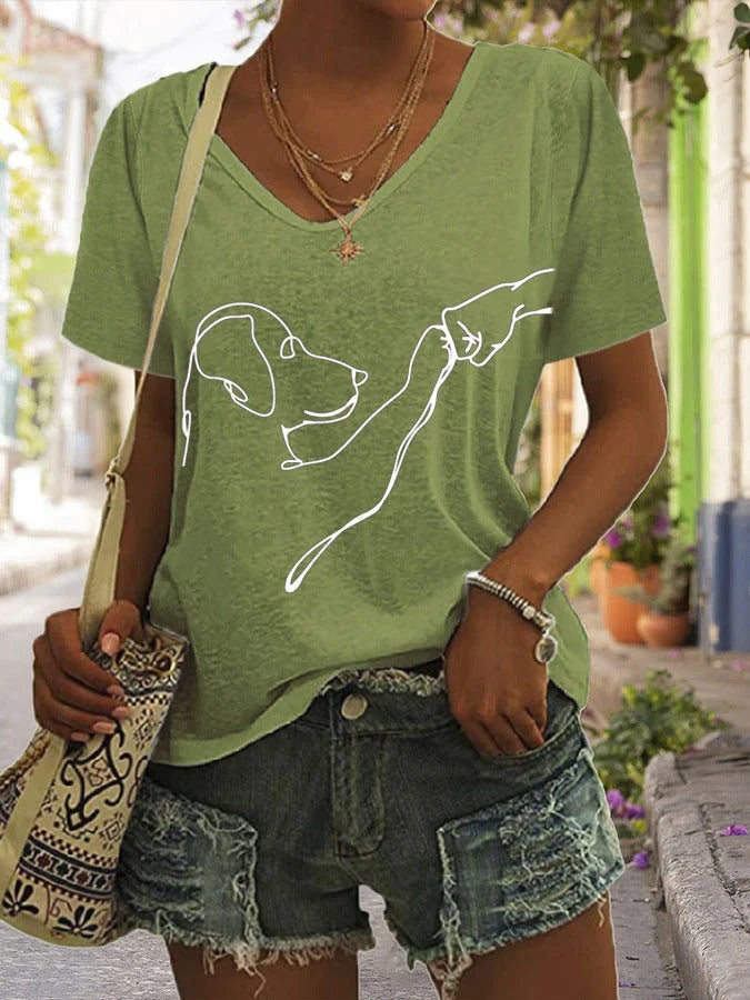 T-shirt à manches courtes imprimé « High Five » pour chien