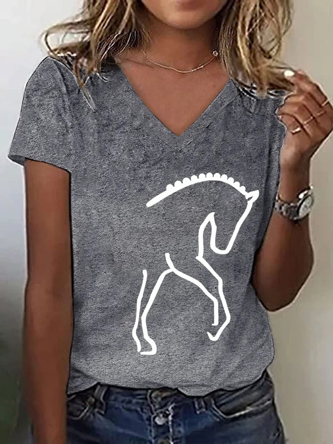 T-shirt imprimé cheval pour femme