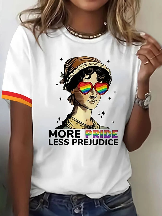 Women's June Pride Month Floral Print Casual T-Shirt