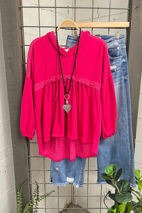 Chemise fluide décontractée à col en V et manches bouffantes pour femme