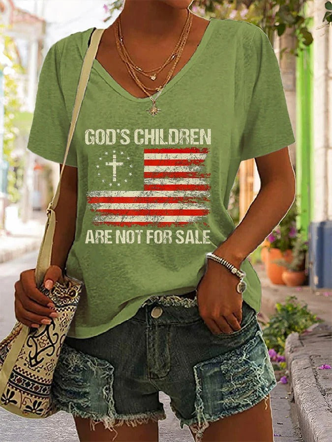 Women's God'S Children Are Not For Sale Print Short Sleeve T-Shirt