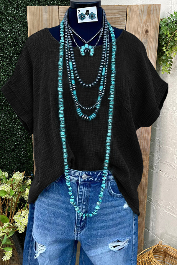 Simple Washed Dolman Sleeve Top