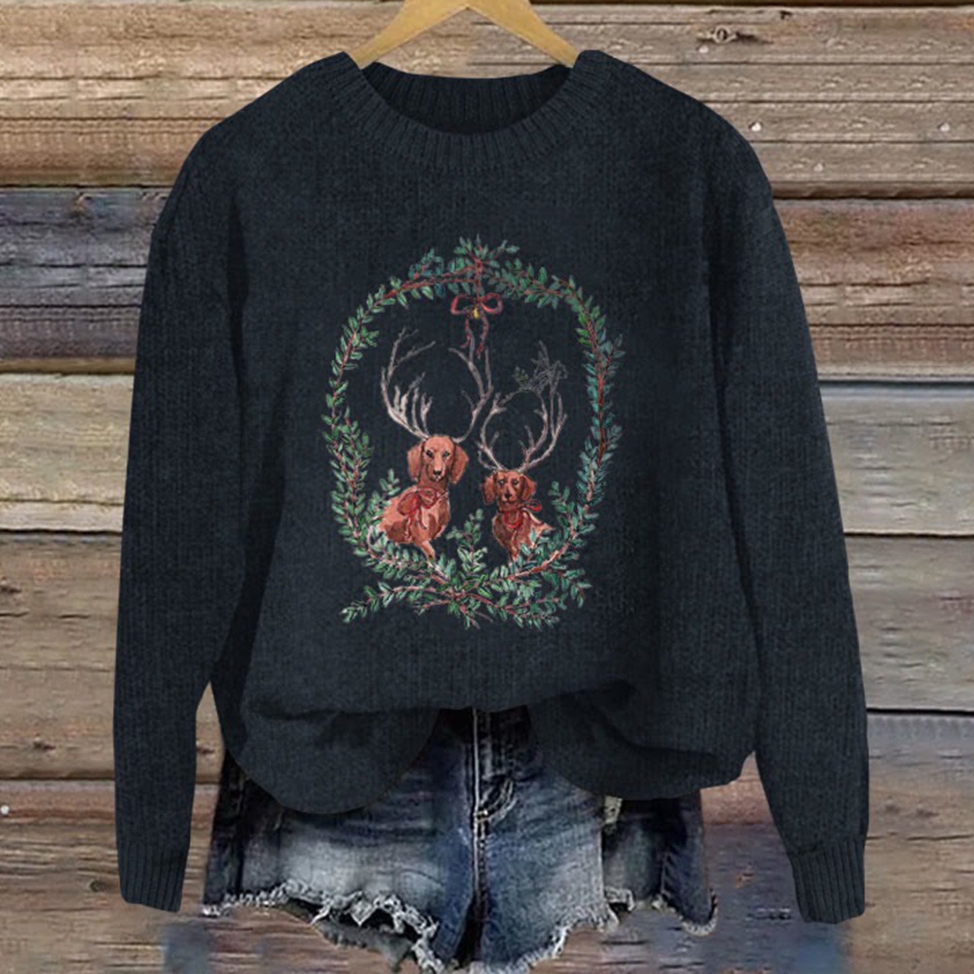 crew neck pullover sweater