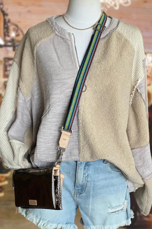 Patchwork Sherpa Sweatshirt