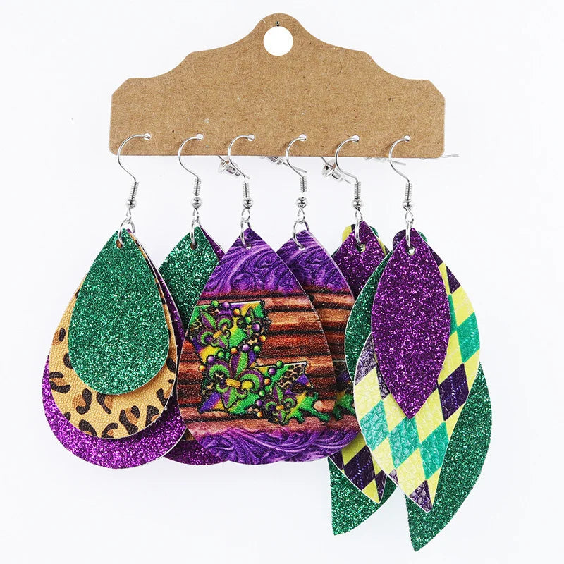 Mardi Gras Earrings Set