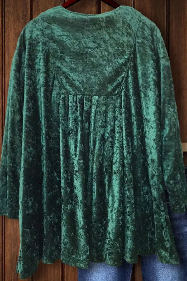 VINTAGE VELVET TOP IN GREEN