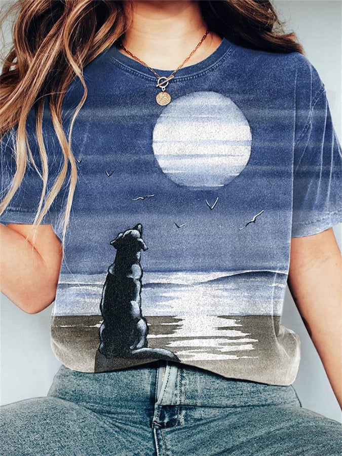 Women's Labrador Dog Watercolor Painting Art Print T-Shirt