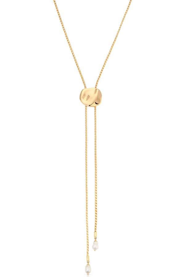 Liquit Luxe Faux Pearl Bolo Necklace