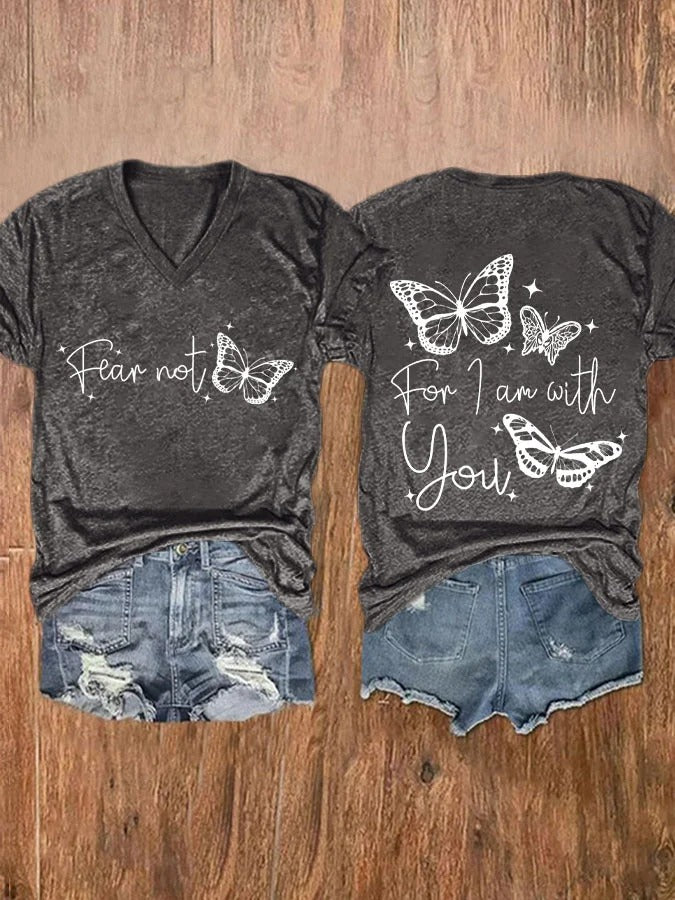 Women's Fear Not For I Am With You Print T-shirt