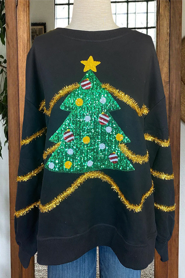 Christmas Tree Sequin Sweater