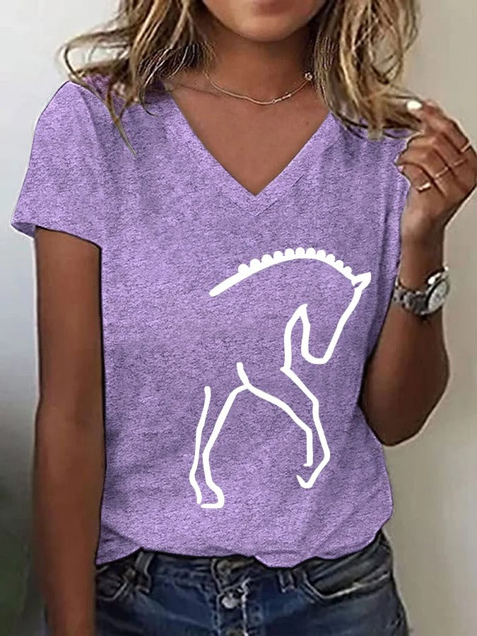 T-shirt imprimé cheval pour femme