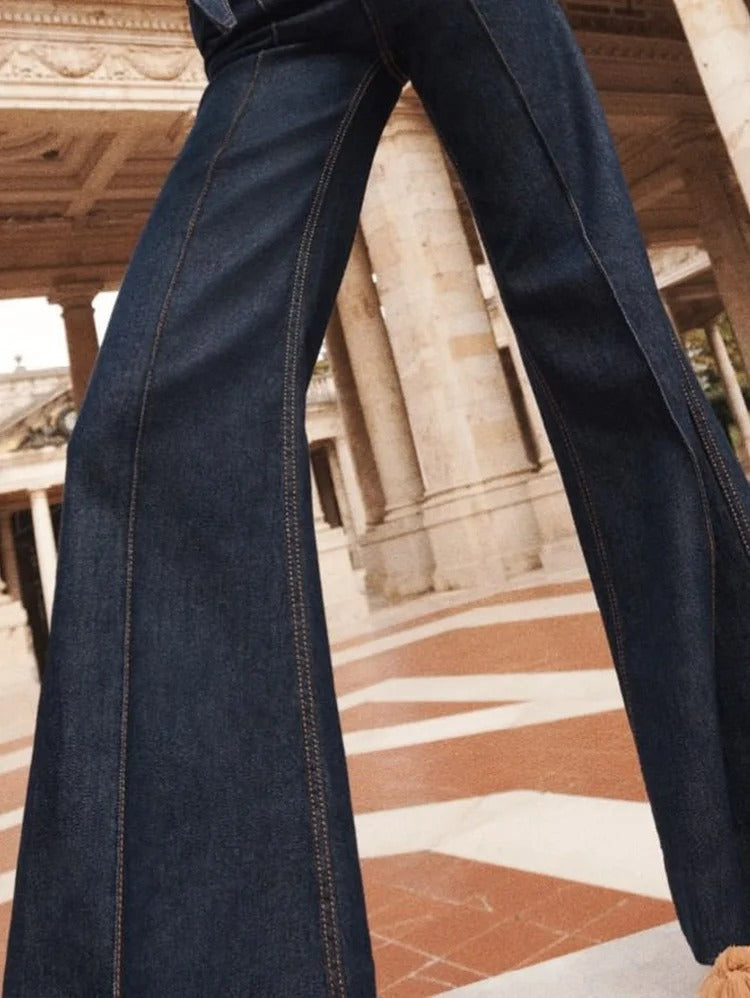 Tägliche High Waist Denim Flare Leg Jeans