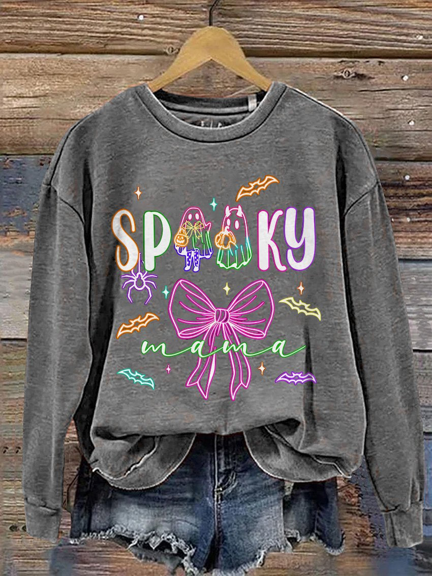 Coquette Halloween Neon Cute Ghost Casual Print Sweatshirt Regular price