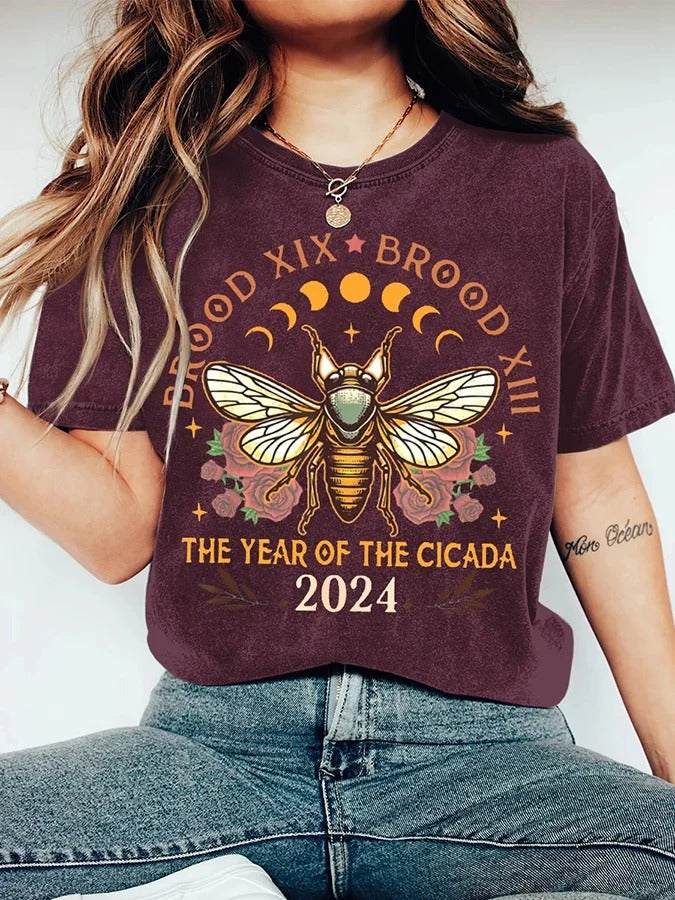 Damen T-Shirt mit „The Cicadas Reunion Tour“-Print