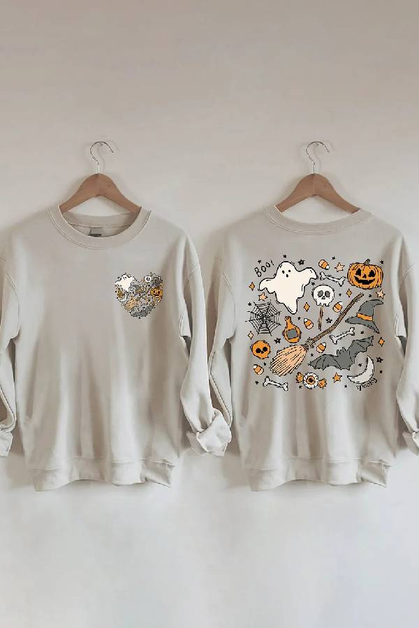 Ghost Outline Spooky Season Sweatshirt