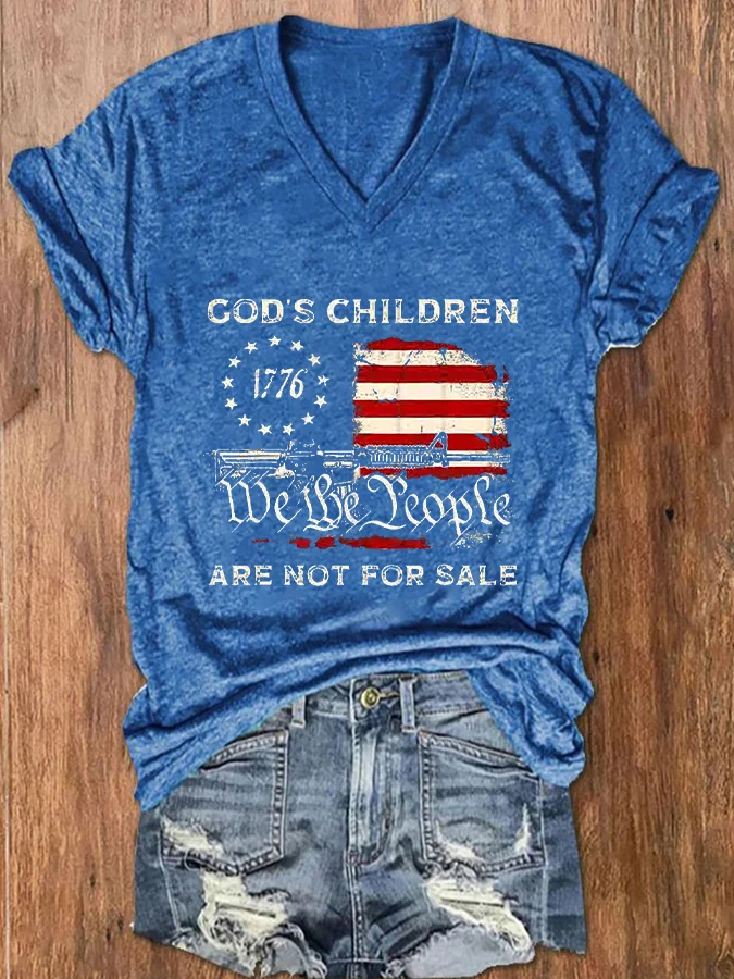 T-shirt imprimé « We The People » pour la fête de l'indépendance des femmes