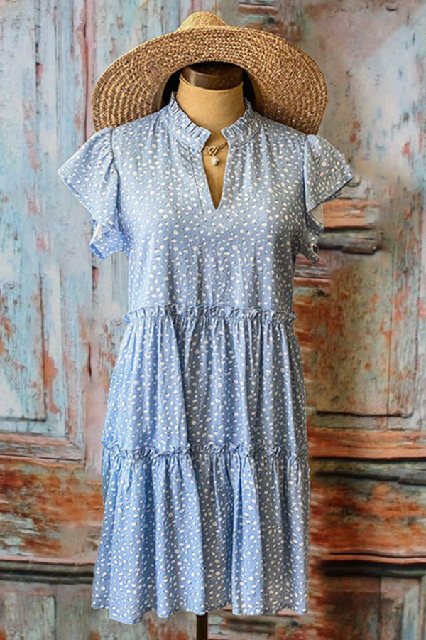 Elegant Graphic-print Pleated Dress