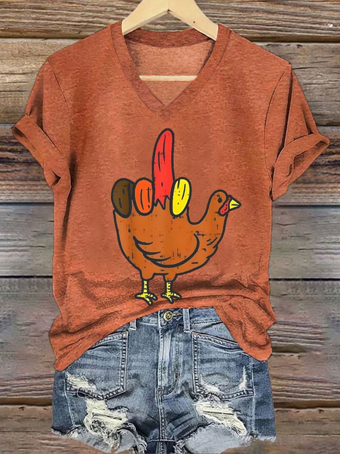 Women'S Animal Chicken Print T-Shirt