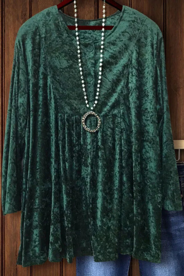 VINTAGE VELVET TOP IN GREEN