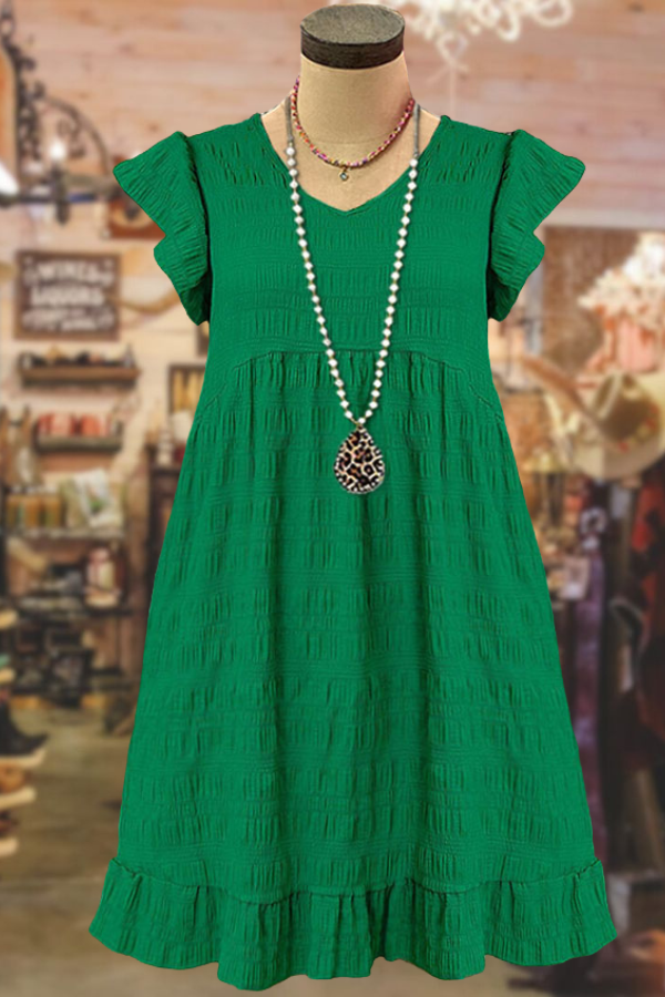 Vintage Plissee Rüschenkleid