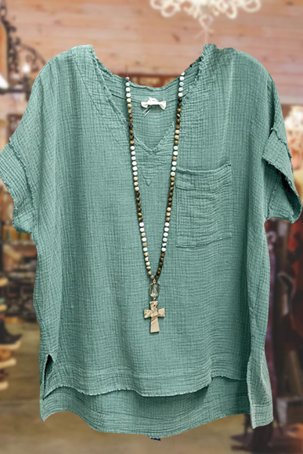 Wrinkle Raw edge Tee