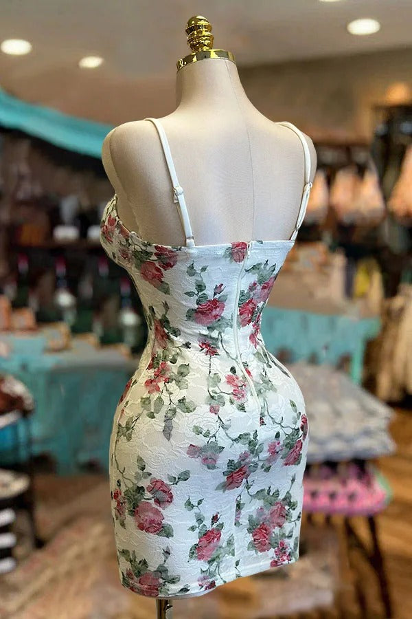 Wunderschönes Minikleid mit Spitzen-Blumenkorsett