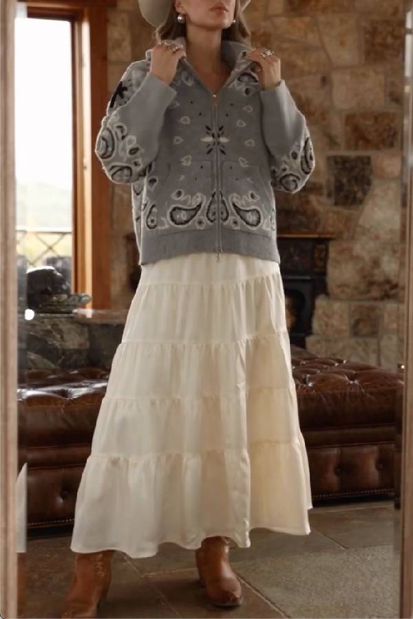Bohemian Tiered Cake Maxi Skirt