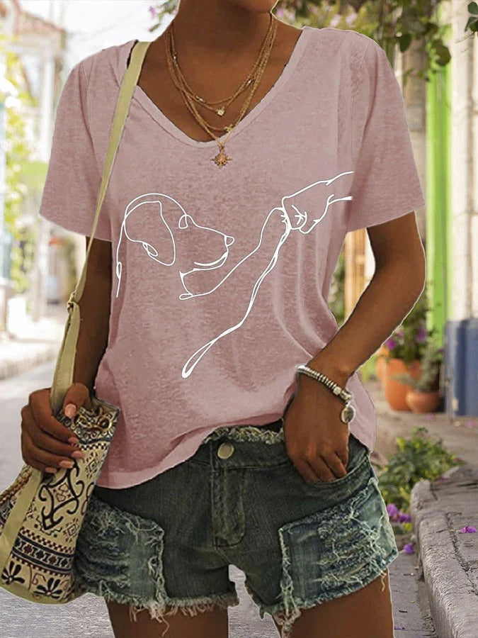 T-shirt à manches courtes imprimé « High Five » pour chien