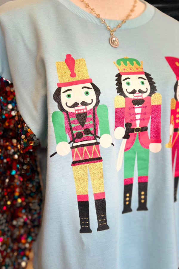 Sequin Long Sleeve Nutcracker Top