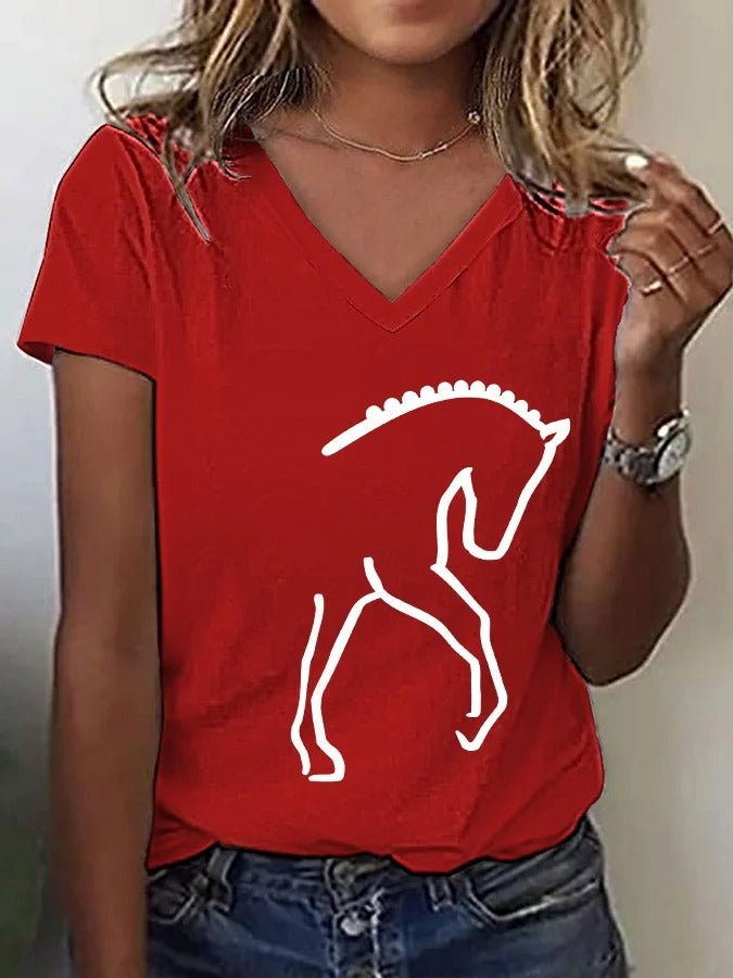 T-shirt imprimé cheval pour femme