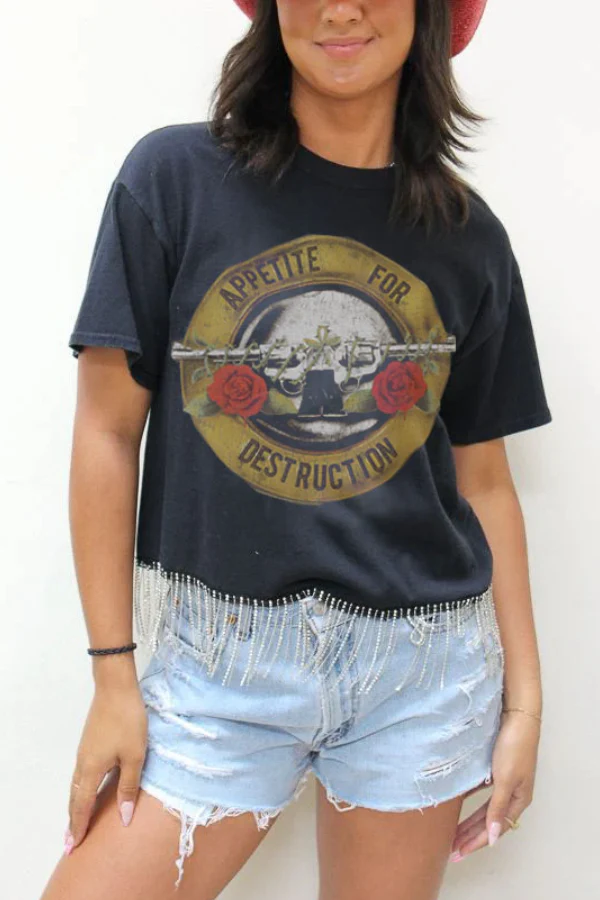 Appetite For Destruction Rhinestone Fringe Tank