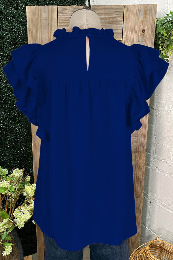 Chemise plissée à manches à double volant