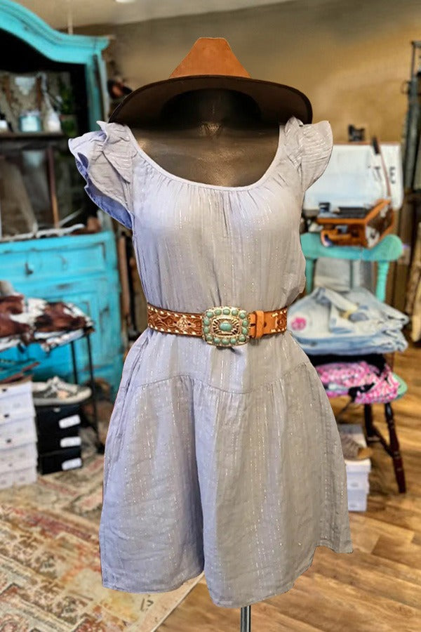 Mini-robe à manches volantées