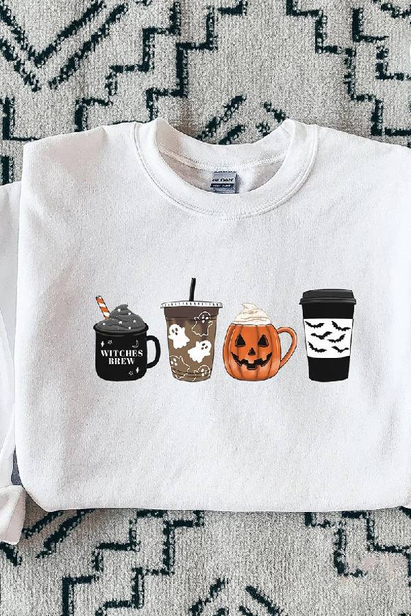 Halloween Coffee and Pumpkin Sweatshirt