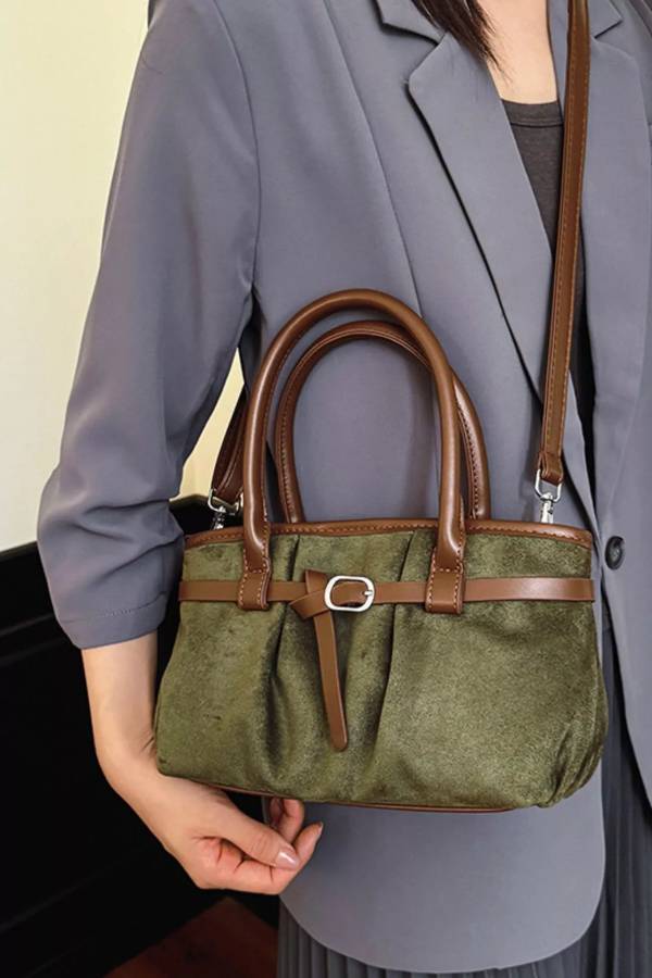 Vintage Ruched Crossbody Bag
