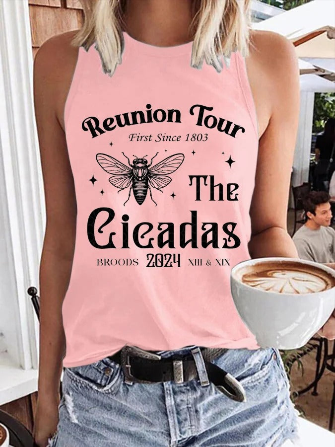 Tanktop mit „The Cicadas Reunion Tour“-Print für Damen