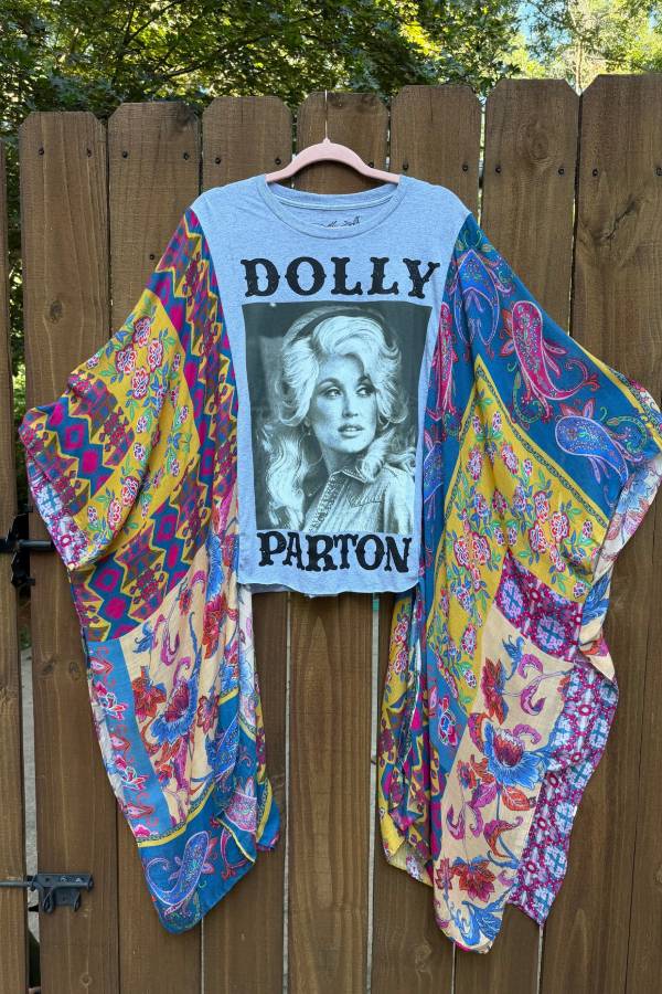 Reworked Dolly Parton Boho Patchwork Top