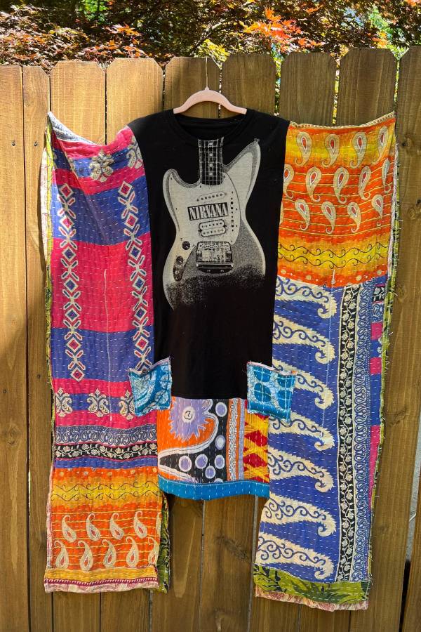 KANTHA WING UPCYCLED DRESS