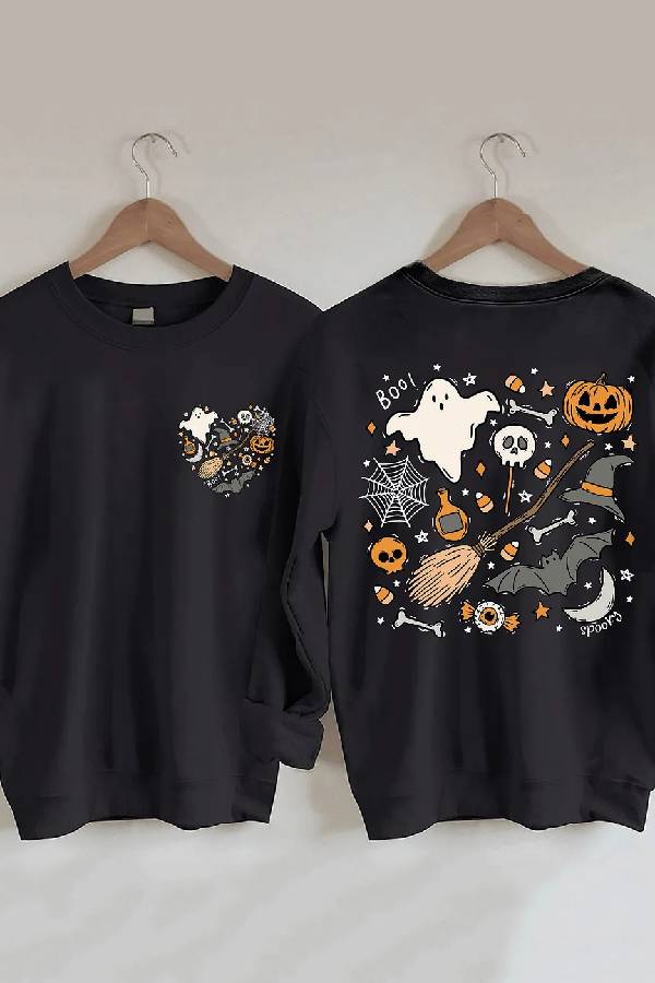 Ghost Outline Spooky Season Sweatshirt