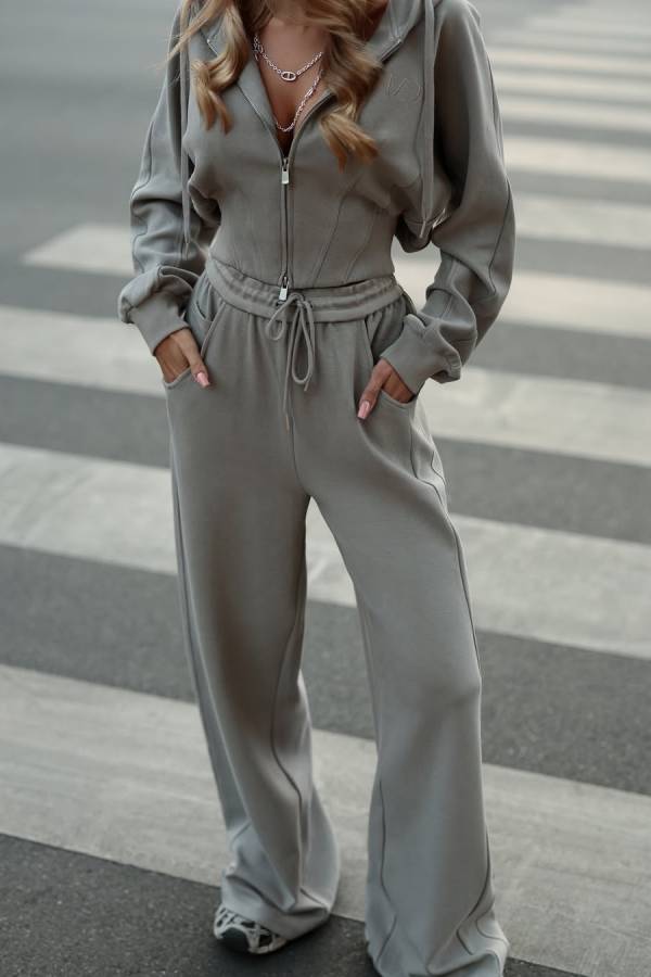 Corset Waist Hoodie Casual 2 Piece Tracksuit
