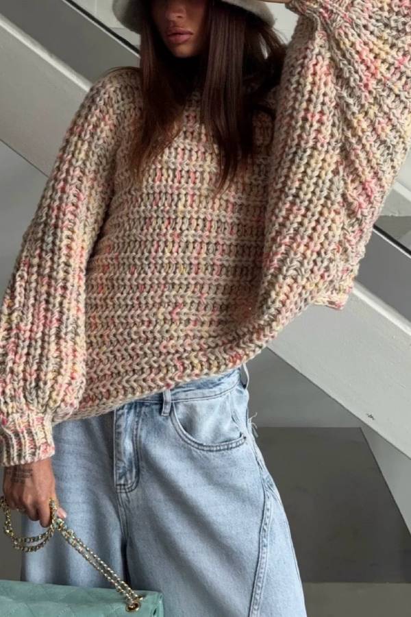 Chunky Knit Bow Back Sweater