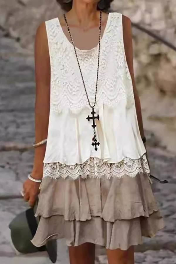 Robe gilet sans manches à double épaisseur