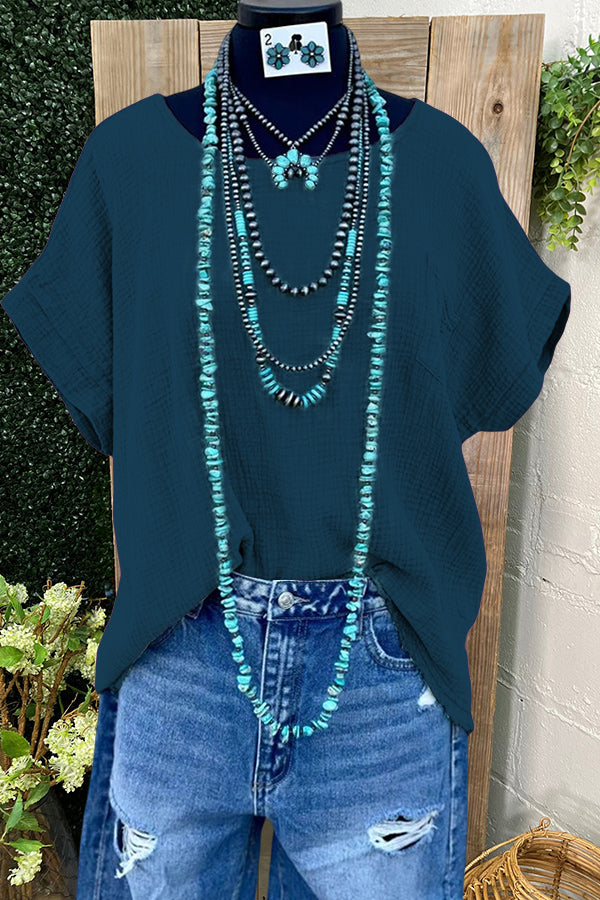 Simple Washed Dolman Sleeve Top